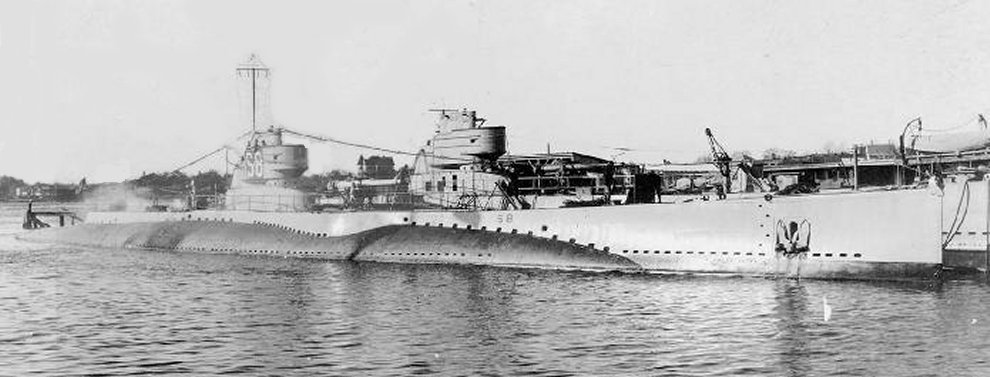 USS S-8 and an unidentified S-boat at pierside.