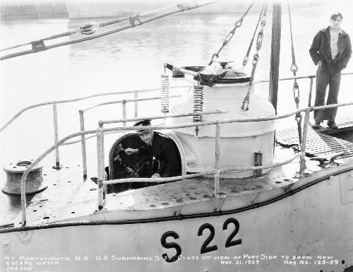 USS S-22 with the newly designed escape hatch