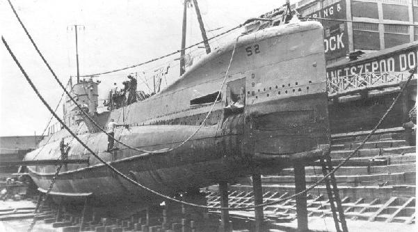 USS S-2 in dry dock in Tsingtau China