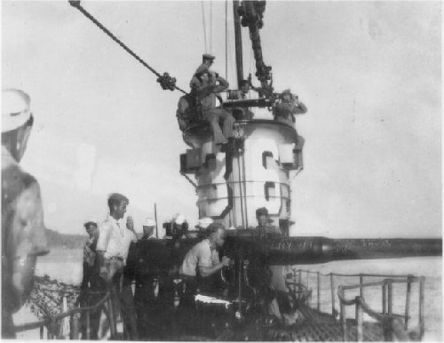 USS S-36 at gunnery practice.