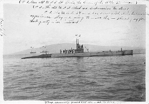 USS K-8 card with notes