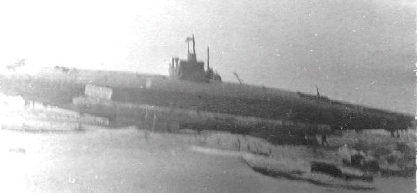 USS H-3 on the beach.