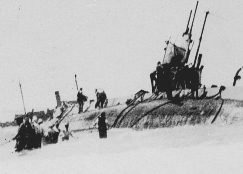 USS H-1 aground