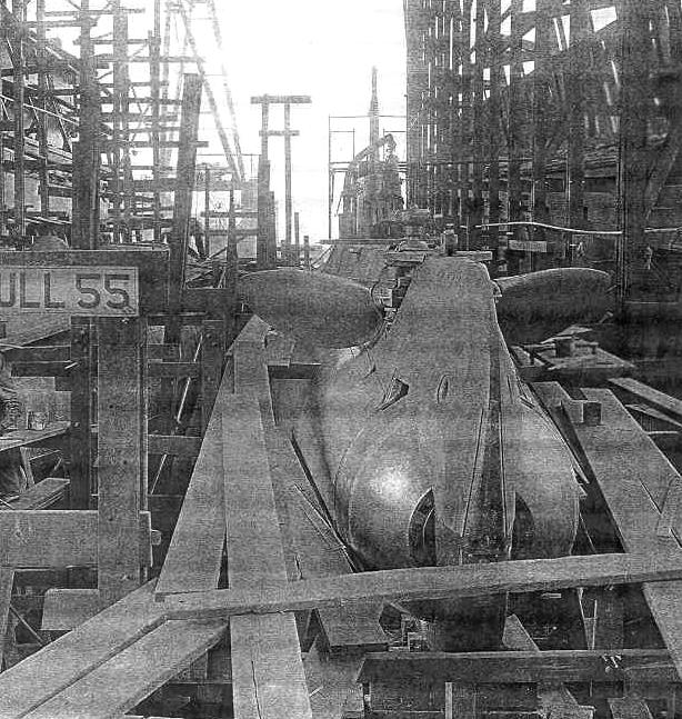 USS F-3 near completion, Seattle Construction & Dry Dock