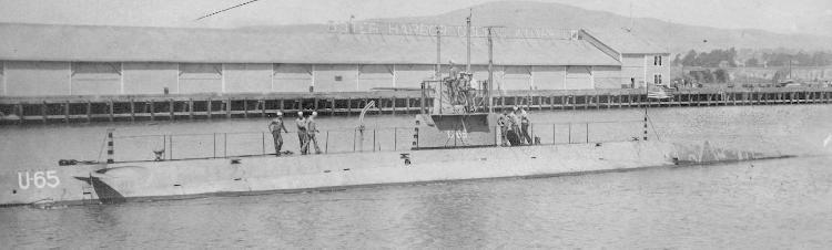 USS F-3 as the U-65 returning to port