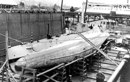 USS K-8 in dry dock