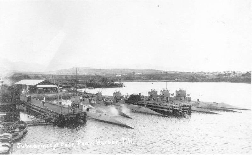 R-class subs moored at Pearl Harbor