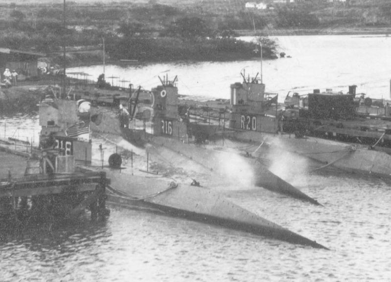 R-class subs moored at Pearl Harbor