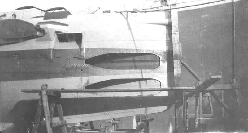 USS R-14 in dry dock