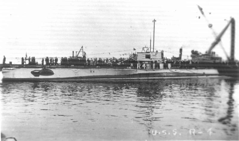 USS R-4 21 May 1935 at the Electric Boat Company launch of USS Shark (P-3) SS 174