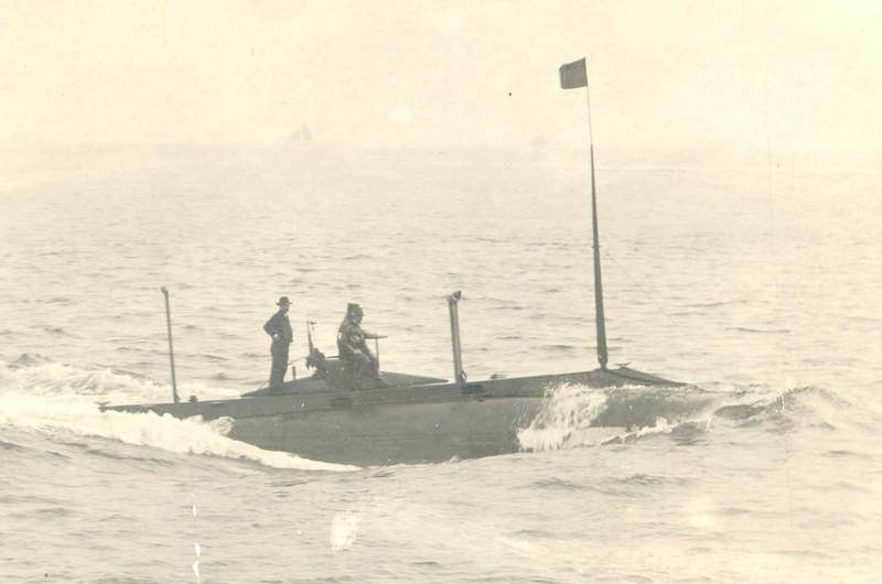 USS Grampus on seatrials off the California coast.