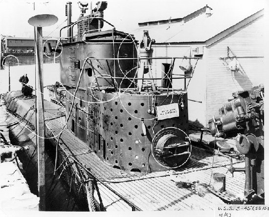 S-45 dock side, Mare Island Naval Shipyard