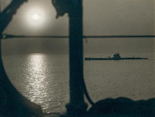 S boat seen from the deck of a ship in WW II