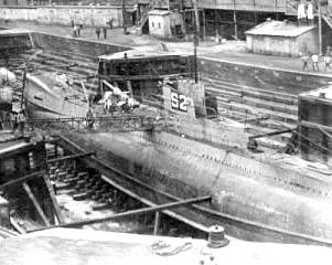 USS S-2 in dry dock