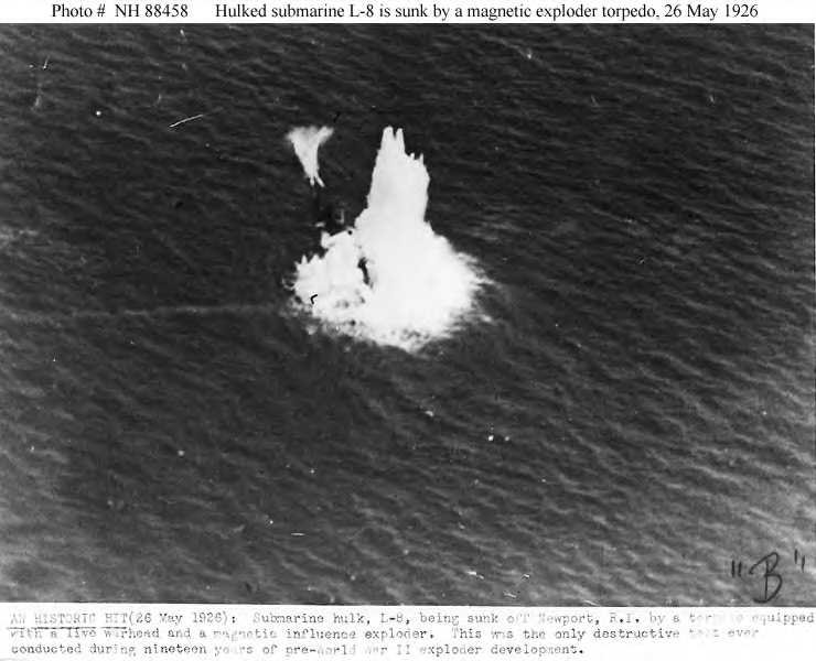 Second torpedo shot sinks the USS L-8