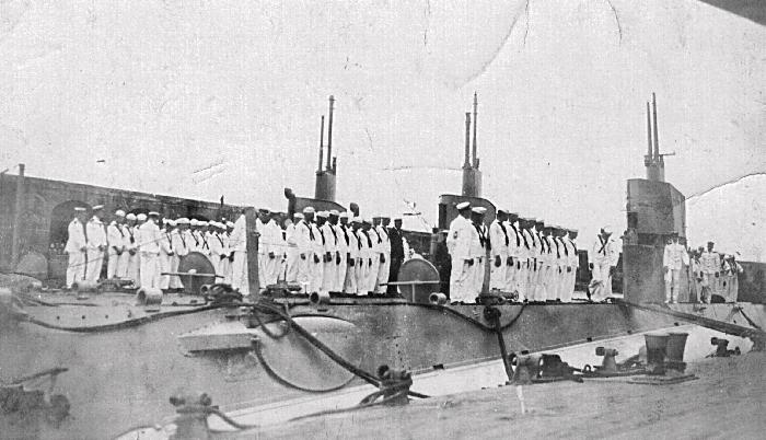 Three K-boats moored dockside