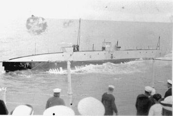 View of Nautilus (ex-O-12) from deck of Navy Ship