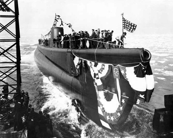 USS Bluefish SS 222 launch